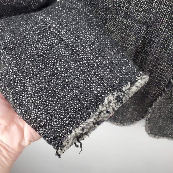 Marc Aurel Black Tweed Blazer Raw Hem Flap patch pocket Office Hidden Snap wool‎ - Picture 8 of 12